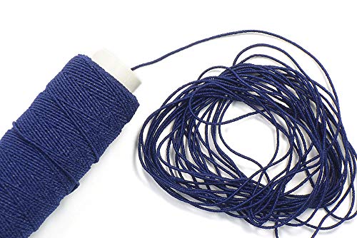 Matsa U4000/206 Garn für Kräuselung, 0,7 mm, Garnspulen für Nähmaschine, elastische Schnur, Extensions, Falten, Häkeln, Nähen, Armbänder, Marineblau, 90m von Matsa