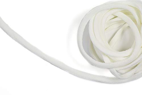 Matsa CE/0000 25 m rundes Seil, 5 mm, weiche elastische, Kordel für Armbänder, Haare, Träger, Basteln, Kleidung, Nähen, ekrü von Matsa
