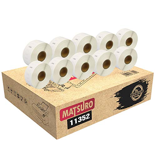 Matsuro Original | Kompatibel Rollen Adress-Etiketten Ersatz für DYMO 11352 S0722520 (25 mm x 54 mm | 500 Etiketten pro Rolle | 10-er PACK) von Matsuro