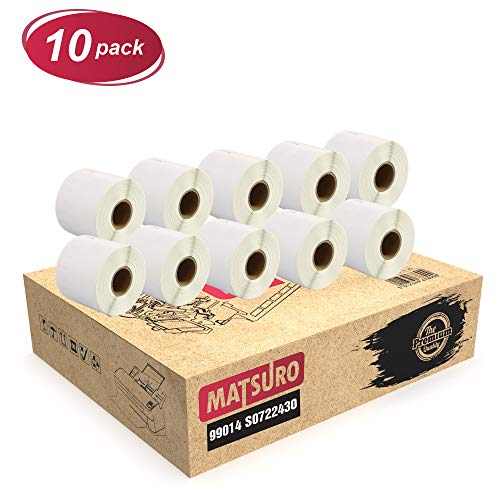 Matsuro Original | Kompatibel Rollen Etiketten Ersatz für DYMO 99014 S0722430 (54 mm x 101 mm | 220 Etiketten pro Rolle | 10-er PACK) von Matsuro