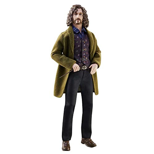 HARRY POTTER - Sirius Black Puppe zum Sammeln (ca. 25 cm), komplett beweglich, mit charakteristischer Kleidung und Zauberstab, Geschenk für Kinder ab 6 Jahren, HCJ34 von Mattel