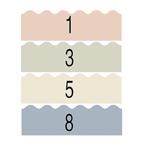 Mauedest 4 Rollen für Kreidetafel, gewelltes Papier, Aufkleber für Tafel, Dekoration für Klassenzimmer, Pinnwand, zarte Kante C von Mauedest