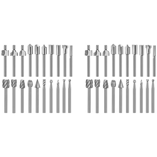 Mauedest 40 Stück HSS Hartmetall-Gravierbits für Fräser 1/8 (3 mm) für Rotationswerkzeuge von Mauedest