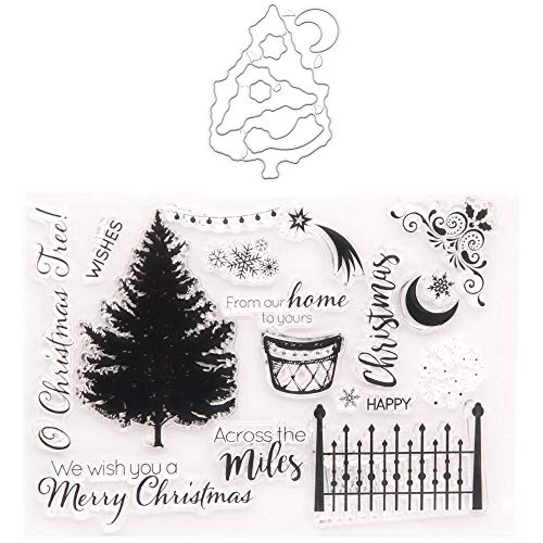 Mauedest Weihnachtsstempel Hirsch Schneeflocke Wünsche Klare Stempel Wörter Transparente Silikonstempel Siegel für DIY Papier Karte von Mauedest