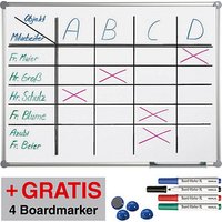 AKTION: MAUL Whiteboard 2000 MAULpro 180,0 x 90,0 cm weiß spezialbeschichteter Stahl + GRATIS 4 Boardmarker farbsortiert und 4 Kugelmagnete blau von Maul