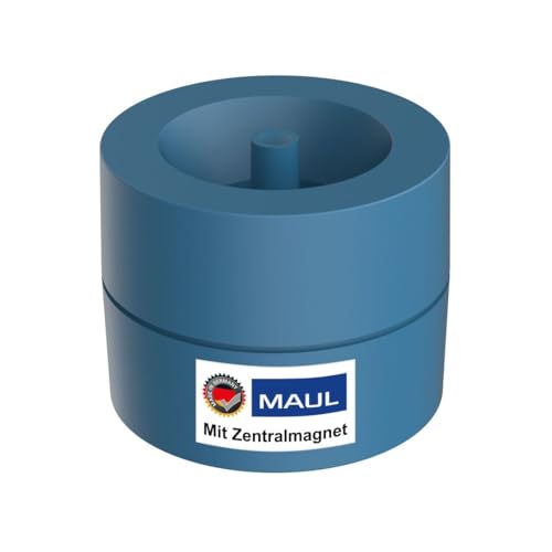 Maul Klammernspender MAULpro | Ø7,3x6cm | Schreibtisch Organizer für Büroklammern | Schreibtisch Zubehör mit Magnet für Büro | Inklusive 15 Klammern | Stilvoller Büroklammernspender | Atlantic Blue von Maul