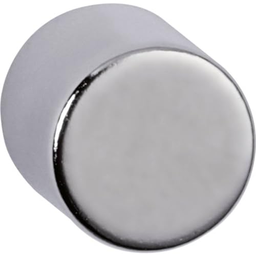 MAUL Neodym Magnet Ø 10 x 10 mm (4er Pack) | Magnete für einen vielseitigen Einsatz | Magnet rund mit elegantem und modernem Design | Magnete stark für Magnetboard, Magnetband | Silber von Maul