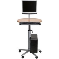 MAUL höhenverstellbarer PC-Tisch Profi 9317070 braun, grau für 1 Monitor, 1 Tastatur, 1 Maus, 1 PC von Maul