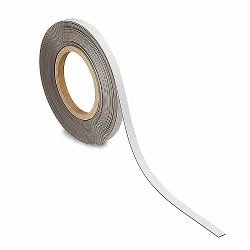 MAUL Kennzeichnungsband 10mm x 1mm | Beschriftbares Band mit magnetischer Rückseite | Vielseitig anwendbar in Büro, Werkstatt, Lager und Küche | Individuell zuschneidbar | 10m Länge | Weiß von Maul