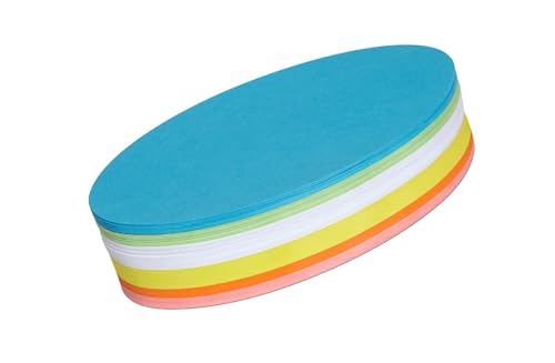 MAUL Moderationskarten oval 110x190mm (250 Stück) | Beschriftbare Karteikarten | Coaching Karten | Präsentationskarten | Moderationskoffer Nachfüllpack | 150 g/m² Papier | Bunt von Maul