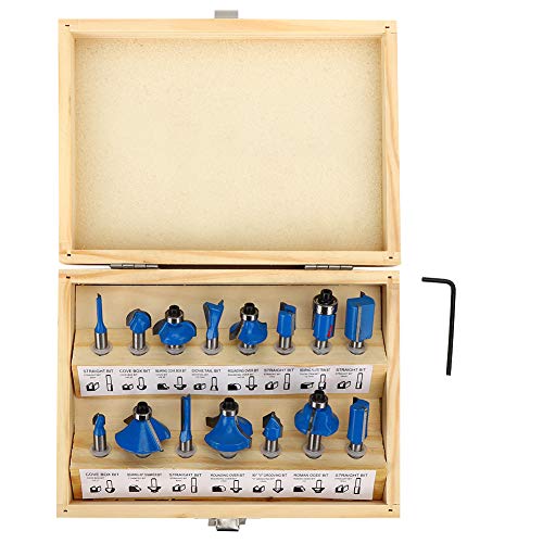 15PCs Router Bit Set Holz Trimmer YG8 Wolfram Hartmetall Klinge für Glatte Holzbearbeitung s von Mavaol