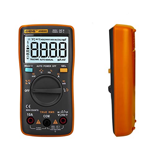 Aneng An8002 6000 zählt echte RMS Multifunktionelle digitale Multimeter -Handheld Mini Universal Mess Messtemperatur AC/DC -Spannungsstrom (Orange) von Mavaol