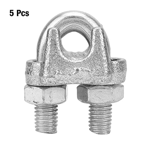 Mavaol 5 Stcs Edelstahl -Klemm -Draht -Seilschnurklammelklemmkabel Klemmverschluss Silberton (M10) von Mavaol