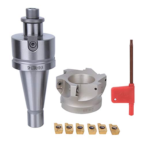 Mavaol Hochleistungs-Fräser-Set, NT40 FMB27 Spannzangenfutter, BAP400R 80 27 6-Nuten-Fräser, 6 APMT1604-Einsätze, CNC-Bearbeitungswerkzeug-Set (NT40-FMB27+80 knife disc+1604APMT knife grains (6) von Mavaol