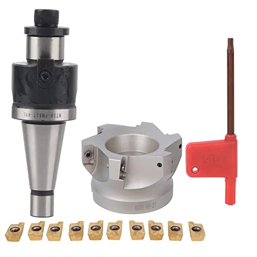 Mavaol NT30 FMB27 Spannzangenhalter-Set, BAP400R 6-Nuten-Fräser, hohe Genauigkeit, beständige Beschichtung, für CNC-Bearbeitung (NT30-FMB27+80 knife disc+1604APMT knife grains (10) von Mavaol