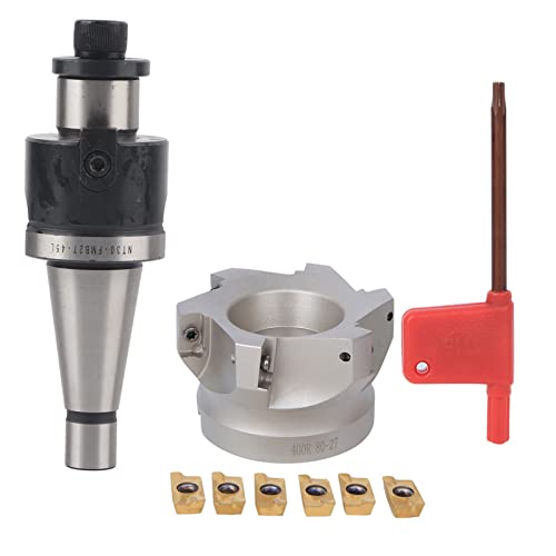 Mavaol NT30 FMB27 Spannzangenhalter-Set, BAP400R 6-Nuten-Fräser, hohe Genauigkeit, beständige Beschichtung, für CNC-Bearbeitung (NT30-FMB27+80 knife disc+1604APMT knife grains (6) von Mavaol