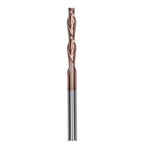 Wolframstahl CNC Router Bits Doppelgärtliches Holzbearbeitungswerkzeug -Gravur -Fräser für verschiedene Materialien Bronze (3.175*3.175*17*45L) von Mavaol