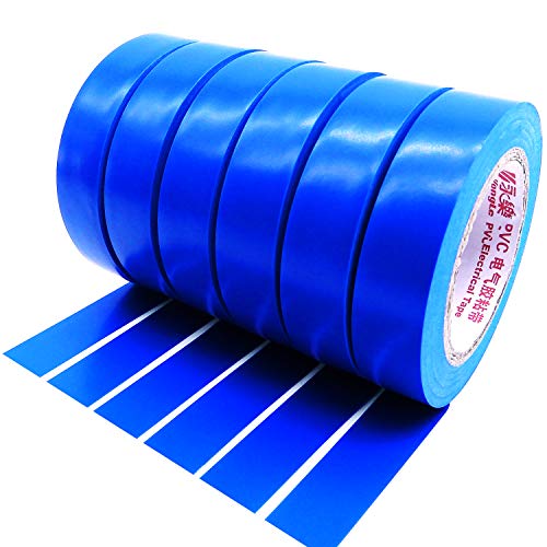 Maveek Isolierband Blau, 6 Rollen 15mm x 15 m isolierband Wasserdicht Elektrisch PVC klebeband für kabel isolierung, Reparatur und Bündelung von Kabeln von Maveek