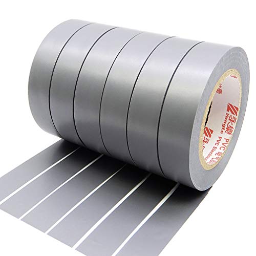 Maveek Isolierband Grau, 6 Rollen 15mm x 15 m isolierband Wasserdicht Elektrisch PVC klebeband für kabel isolierung, Reparatur und Bündelung von Kabeln von Maveek