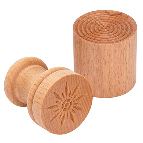 Maveite Corzetti Stempel Traditioneller Holzstempel Croxetti Pasta Stempel Tortelloni Handgedrehtes Holz Mais Corzetti Stempelpresse Pasta Form frische Nudelmaschine Werkzeuge von Maveite