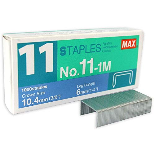 MAX USA CORP. Nr. 11-1M Heftklammern (10 Boxen, 10.000 Heftklammern, 0,2 kg, Bindepapierbögen) von Max