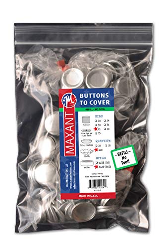 100 Buttons to Cover - Made in USA - Cover Buttons With Flat Backs Size 45 (1 1/8) by Maxant Buttons von Maxant