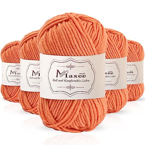 Maxee 250g(50gx5) Handstrickgarn Multicolor, Acryl Garn zum Stricken, Weicher Wolle zum Häkeln und Kunsthandwerk, Hand Knitting Garn zum Häkeln, Schals für Strickanfänger, Erfahrene Stricker von Maxee