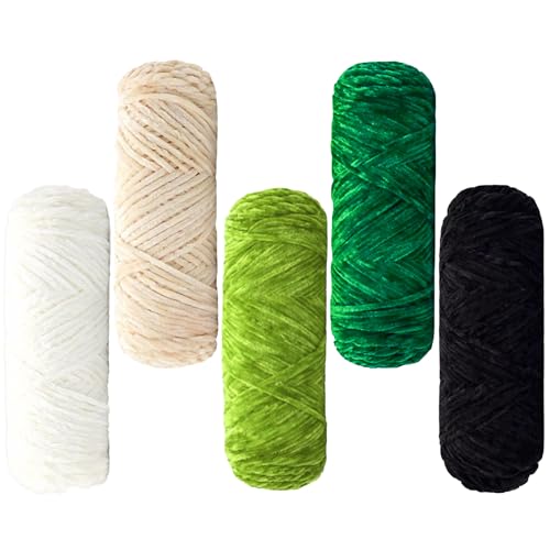 Maxee 500g(5×100g) Samtig Babywolle, Samt Velvet Wolle Chenille Garn, Kuschelweich Chenillegarn, Flauschige Weich Plüschwolle, Häkelgarn Wolle Zum Stricken & Häkeln-21 von Maxee