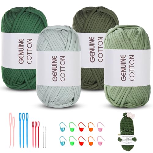 Maxee Häkelgarn 200g (50g*4 Farbe), Acryl Wolle Zum Stricken, Garn zum Häkeln und Stricken, Hand Knitting Yarn Set, Handstrickgarn Baumwollgarn für Häkeln, Wolle zum Stricken und Kunsthandwerk von Maxee