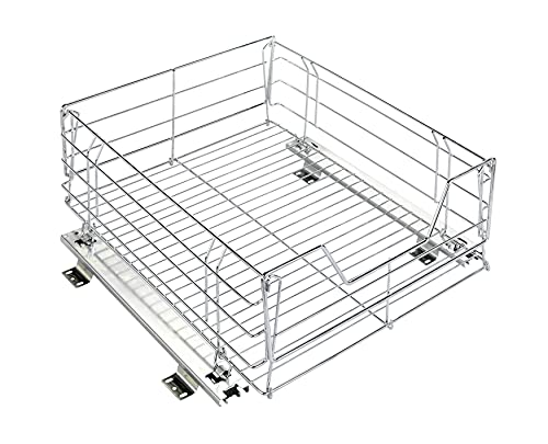 WENKO Maximex Schrankauszug Maxi, Aufbewahrungskorb mit Schienensystem, 50 x 23 x 50 cm, verchromter Stahl von Maximex