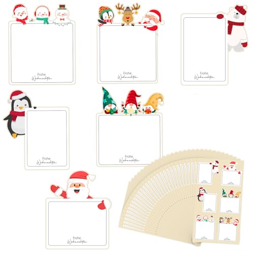 180 Stück Weihnachten Aufkleber, Beschreibbar Weihnachtsetiketten Selbstklebend, Aufkleber Weihnachten zum Beschriften, Weihnachtssticker für Weihnachtsdeko Geschenkverpackungen von Maxmoc