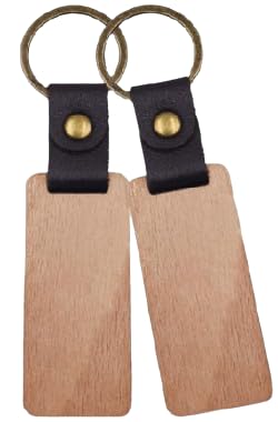 Schlüsselanhänger Holz,Blanko Schlüsselanhänger,Für Lasergravur,DIY Verschiedene Schlüsselanhänger (Buchenholz) von Maxmoc