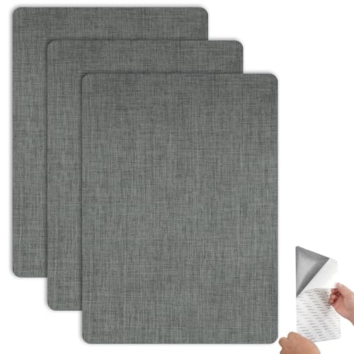 Selbstklebendes Stoff-Reparaturflicken-Set, 3 Stk Leinen-Klebeflicken-Patches, 20 x 28 cm, Stoffflicken zur DIY-Reparatur von Sofas, Autositzen, Bürostühlen, Vorhängen und Leinenkleidung (Dunkelgrau) von Maxmoc