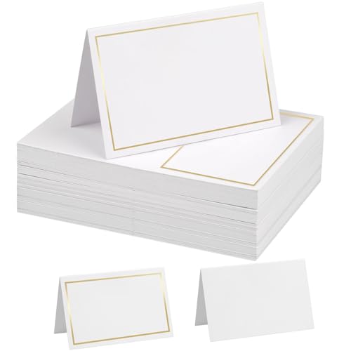 Tischkarten Blanko,100 Stück Platzkarten Hochzeit,Namensschilder mit Goldfolienrand für Hochzeit Geburtstag Kommunion Taufe Party Festival von Maxmoc