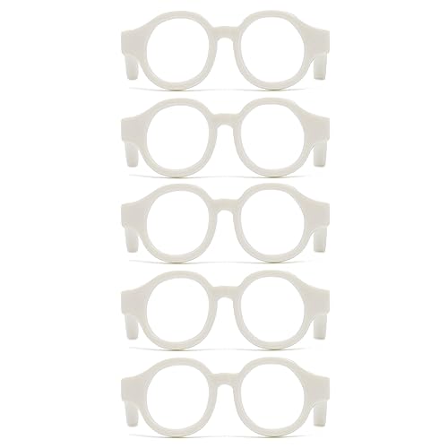 Maxtonser 5 Stück Winzige runde quadratische Rahmen Brille Puppe ohne Linsen Kunststoffbrille Erwachsene Puppe Foto Requisiten Schwarzer Rahmen Brille für Jungen von Maxtonser