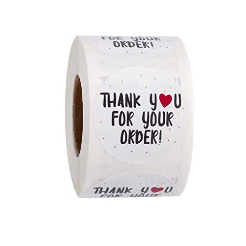 Maxtonser 500pcs/roll Round Thank You for Your Order Heart Sticker Handmade Seal Labels,Seal Stickers von Maxtonser