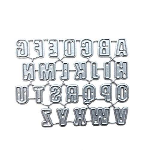 Maxtonser Alphabet Buchstabe Metall Stanzformen Schablone Scrapbooking Diy Album Stempelpapier,Silber 61X48Mm/2.40X1.89In von Maxtonser