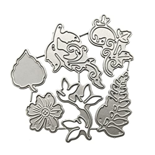 Maxtonser Blätter Blume Metall Stanzformen Schablone DIY Scrapbooking Album Papier Kartenform,Silber 8X8Cm/3.15X3.15In von Maxtonser