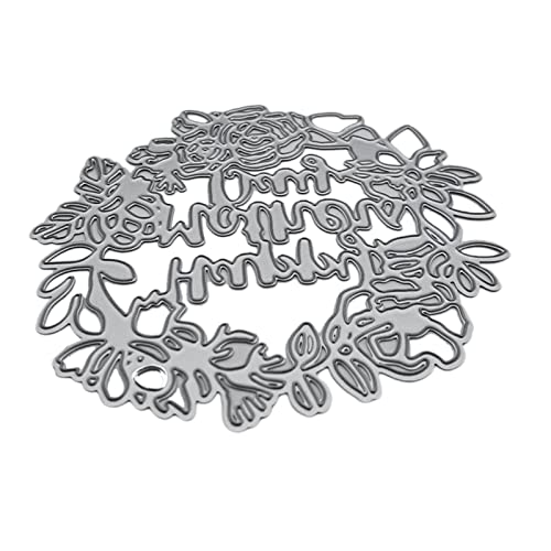 Maxtonser Happy Mothers Day Kranz Metall Stanzformen Schablone DIY Scrapbooking Vorlage,Silber 99X88Mm/3.90X3.46In von Maxtonser