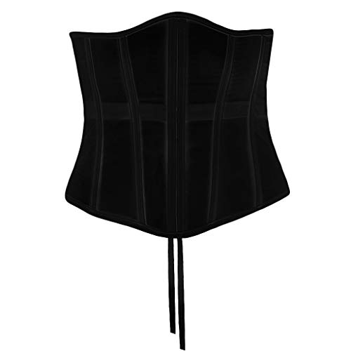 Maxtonser Unterbrustkorsett für Damen, Netzstoff, Bandage, Bustier, Taillenmieder, Bodyshaper, Schwarz, Größe L von Maxtonser