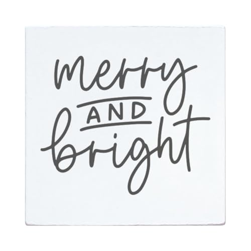 May and Berry Holzstempel - Merry and bright, 45x45mm von May and Berry