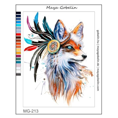 Maya Gobelin Gobelin die Fuchsfee, (MG-213), 30x40 cm, Gobelin Stickbild Halber Kreuzstich Stickpackung von Maya Gobelin