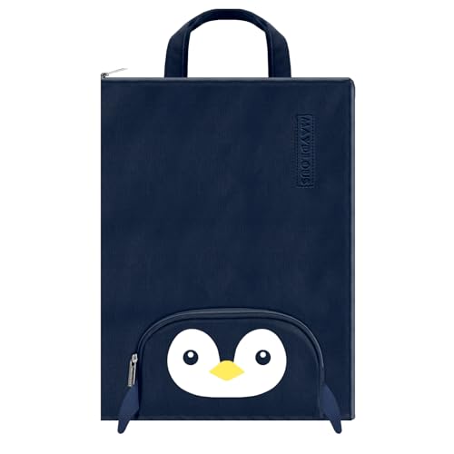 A4 Dokumententasche tragbare Datei Veranstalter Tasche Zip Portfolio Ordner Datei Brieftasche mit Griff Datei Tragetasche großes Dokument Halter Tasche für Büro Schule Business Travel 37x27cm(Penguin) von Mayplous