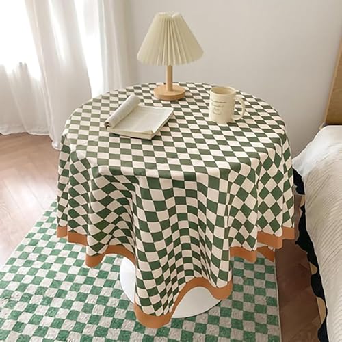 Mayueri Schachbrett-Gitter-Vintage-Tischdecke, Einfache Tischdecke für den Esstisch (75 * 75cm) von Mayueri