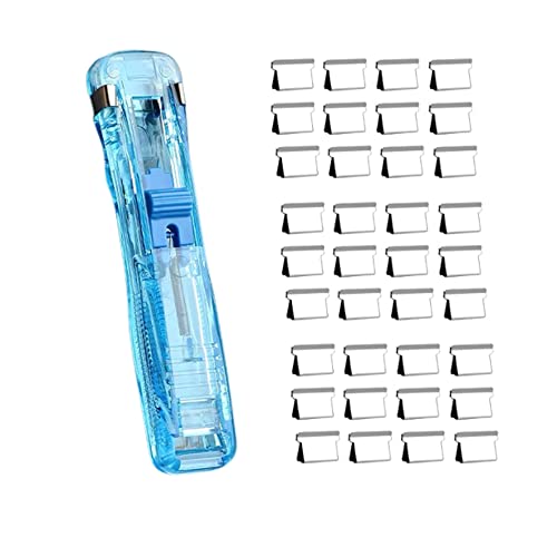 Clip Clamp Papierhefter mit 108 Metall Wiederverwendbare Clips, Handheld Papierklemmen Spender für Schule Studium Büroarbeit Blau von Mayvoo