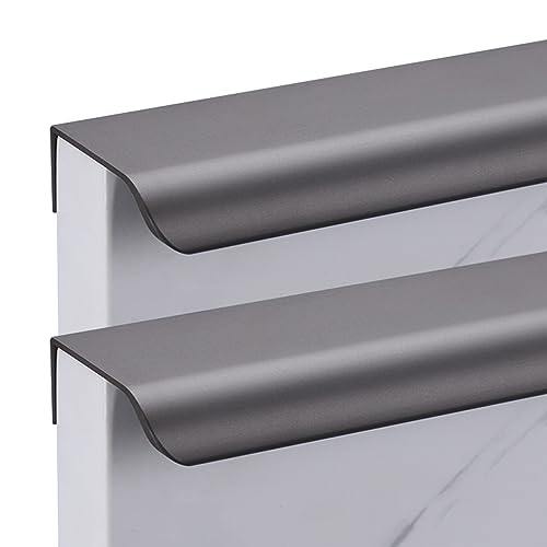 Schrankgriffe, verdeckte Griffe, graue Küchenschrankgriffe, unsichtbare Möbeltürgriffe, Aluminium, Schrank, Schubladengriffe, Schlafzimmer, Kleiderschrank, lange Griffe, 2 Stück (Länge 200 mm) ( Color von MbeLLO