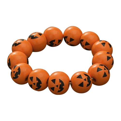 Halloween-Perlenarmband – handgefertigtes Stretch-Armband, gruseliger Charm-Schmuck | Gruseliges festliches Perlenarmband, einzigartiges Kostümzubehör für Halloween-Cosplay-Kostümparty, Halloween-Deko von Mbiyhgta