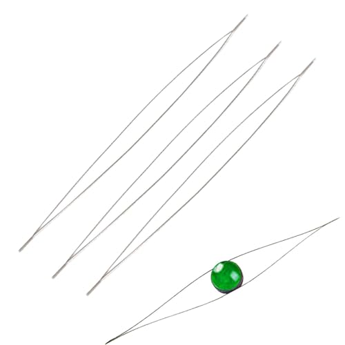 Perlennadel,Big Eye Nadel Zum Perlenschmuck - Big Eye Beading Needles Lange Gerade Perlenfadennadeln Mit Nadelflasche von Mbiyhgta