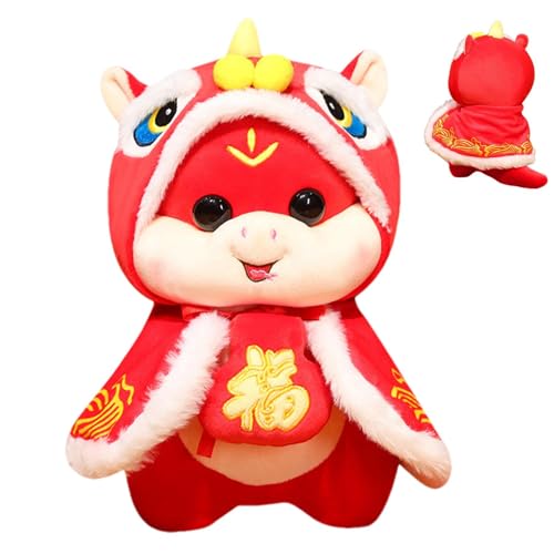 Schlangen-Maskottchen-Plüschtiere, Chinesisches Schlangen-Maskottchen aus Plüsch,Plüschschlange Kuschelpuppe Chinesisches Maskottchen - Chinesisches Neujahrs-Plüschtier, weiches Haushaltskissen für Ki von Mbiyhgta