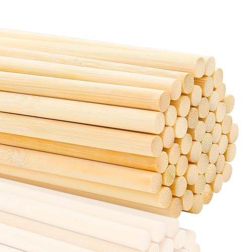 Mbsomnus 50 Stück Holzstäbe zum Basteln 30cmx8mm Bambusstäbe Holzstäbchen Holzstab Rundholz Rundstab Holz für Kindererziehung Bastelmaterial Handgemachte Geschenke Zuckerwatte Stäbe Dekorationen DIY von Mbsomnus